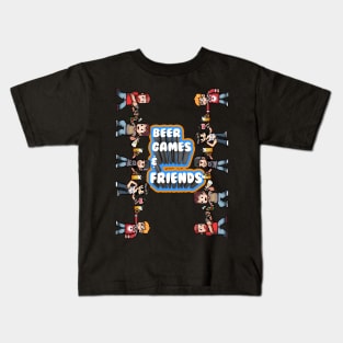 Beer, Games, & Friends Crew Kids T-Shirt